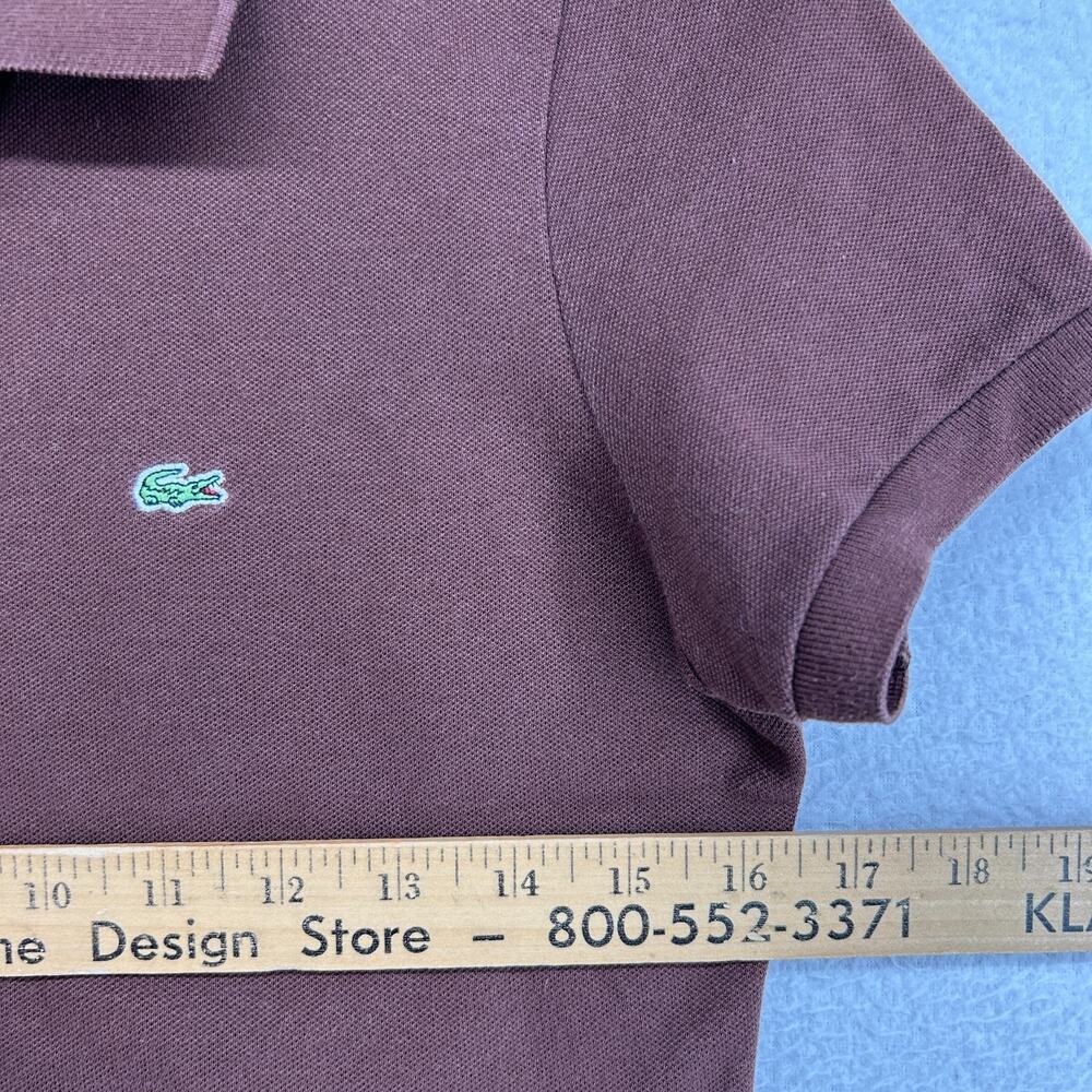 LACOSTE Shirt Womens 40 M Polo Golf Performance Pique Stretch Cotton Brown - Picture 8 of 10